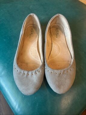 Verali Suede Ballet Flats with Eyelet Detail